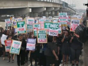 Rivers women protest to INEC